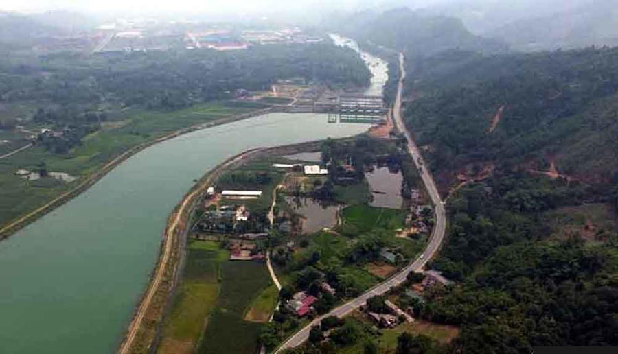 Toàn cảnh nhà máy thủy điện Sông Lô 2.