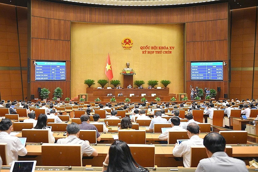 Quang cảnh phiên họp sáng 14/6. (Ảnh: Cổng TTĐTQH)
