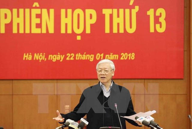 Tổng Bí thư chỉ đạo phiên họp thứ 13 của Ban chỉ đạo Trung ương về phòng chống tham nhũng (ảnh: TTXVN)