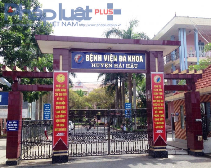 Bệnh viện Đa khoa huyện Hải Hậu nơi xảy ra vụ việc.