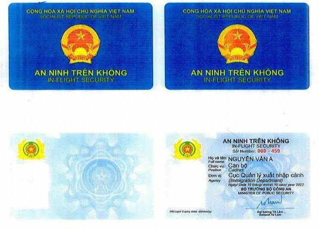 Mẫu thẻ an ninh trên không. Ảnh Báo Giao Thông