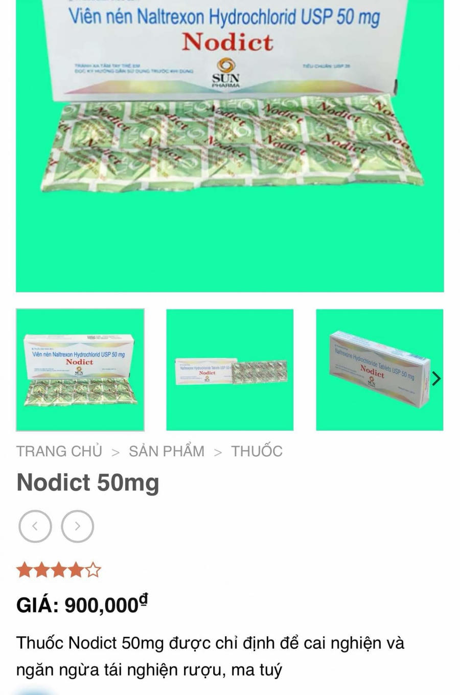 Thuốc chống tái nghiện như Naltrexone được rao bán công khai trên mạng.