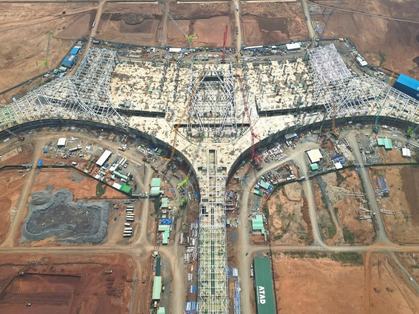 Một góc sân bay Long Thành đã nên hình hài.