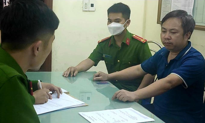 Đối tượng Tú tại cơ quan Công an.