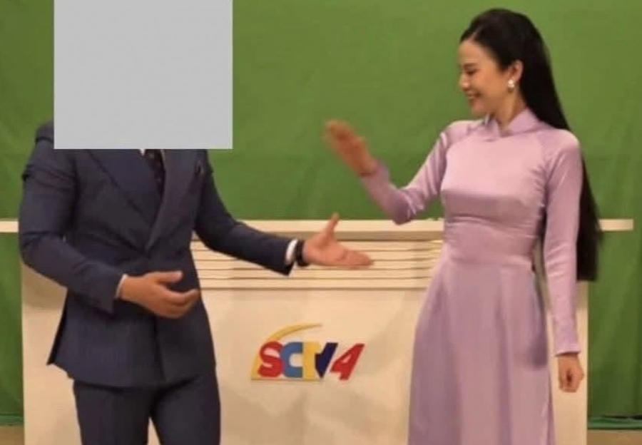 MC Bích Hồng trong một chương trình tại SCTV.