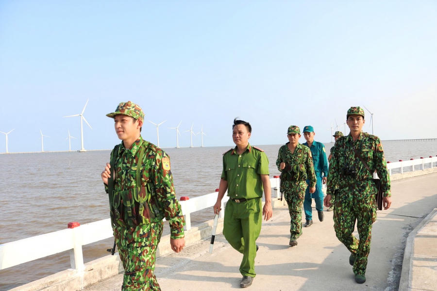 Các lực lượng phối hợp tuần tra, kiểm soát, bảo đảm ANTT trên tuyến ven biển.