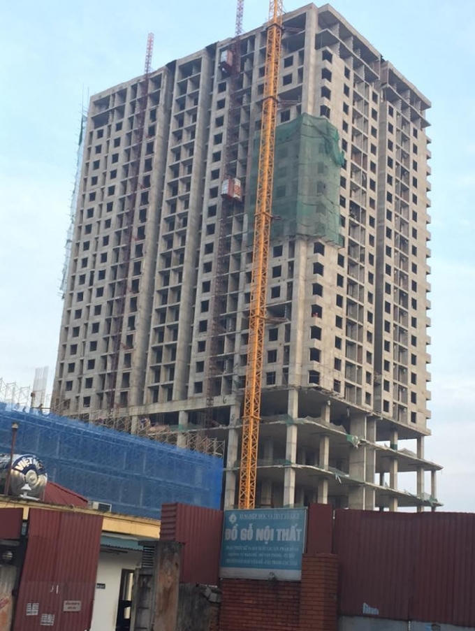 Dự án 62 Nguyễn Huy Tưởng nơi xảy ra vụ tai nạn lao động đáng tiếc.