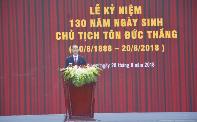 Chủ tịch nước Trần Đại Quang phát biểu tại buỗi lễ.
