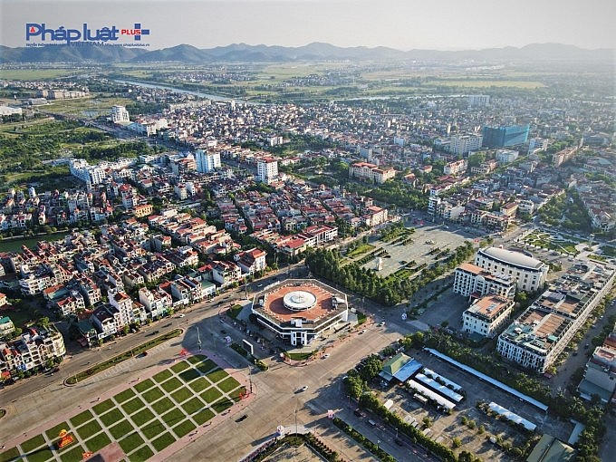 TP Bắc Giang nhìn từ trên cao. Ảnh Chí Nhân.