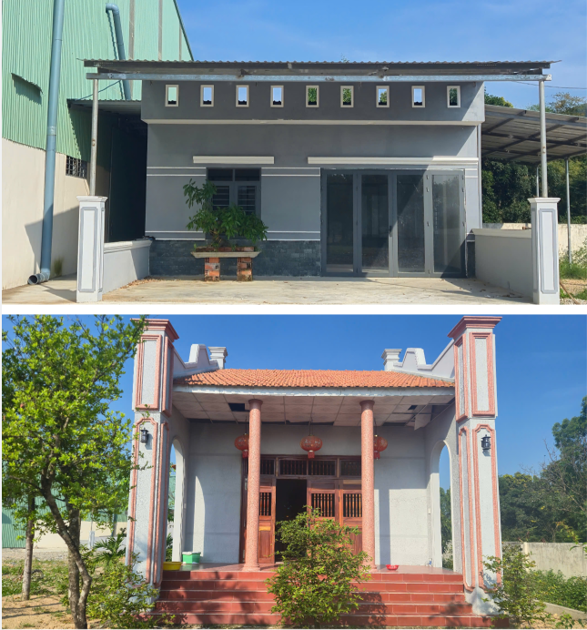 Hai ngôi nhà được xây trong khu nhà xưởng của bà Trà mà không được cơ quan chức năng cấp phép