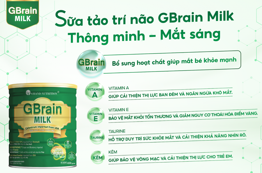 Sữa tảo trí não GBrain Milk được nhiều phụ huynh tin tưởng sử dụng cho con