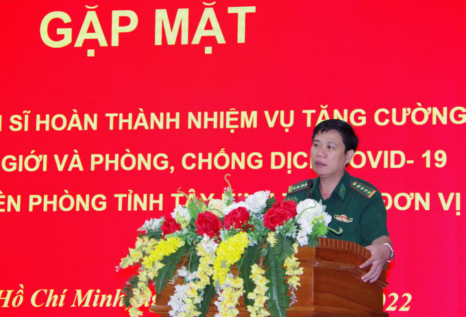 Đại tá Trần Thanh Đức - Chỉ huy trưởng BĐBP TP HCM phát biểu tại buổi gặp mặt.