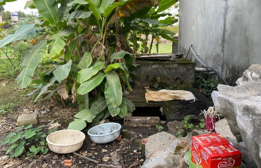 Hiện trường nơi phát hiện hài cốt chị T. (Ảnh: N.H.).