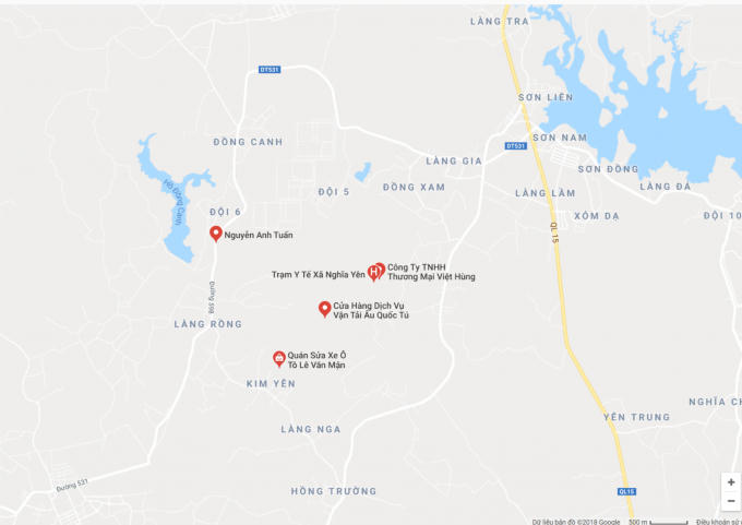 Vị trí xã Nghĩa Yên, huyện Nghĩa Đàn, Nghệ An nơi xảy ra sự việc. Ảnh Googlemap.