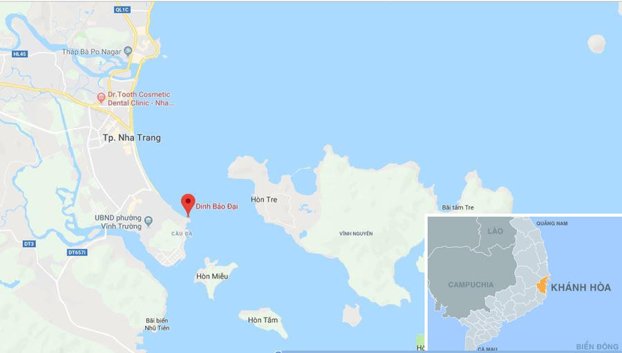 Di tích lầu Bảo Đại, phường Vĩnh Nguyên, TP Nha Trang, Khánh Hòa. Ảnh: Google Maps.