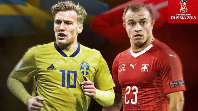 Thụy Sĩ của Shaqiri (áo đỏ) nhỉnh hơn Thụy Điển