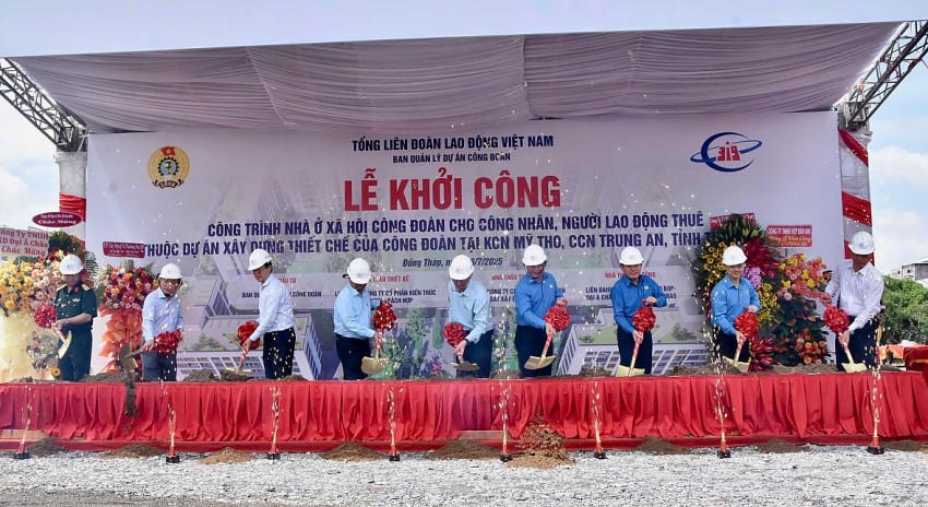 Nghi thức khởi công Công trình Nhà ở xã hội Công đoàn tại Đồng Tháp
