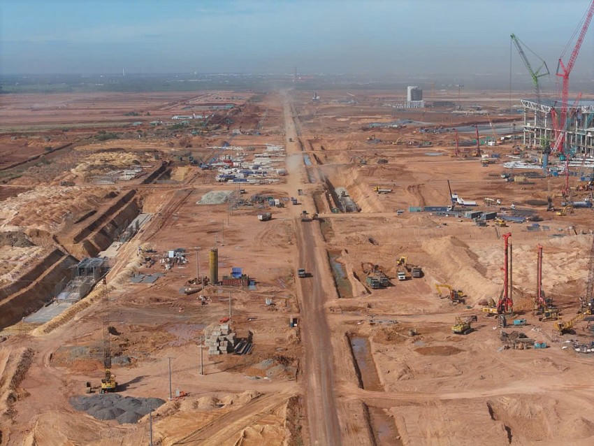 Toàn cảnh hướng dự án thành phần 1 sân bay Long Thành.