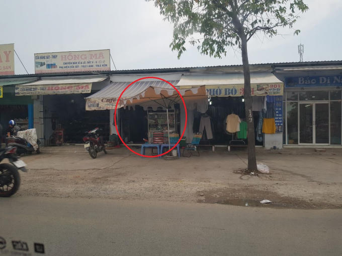 Quán cà phê, nơi xảy ra vụ việc.