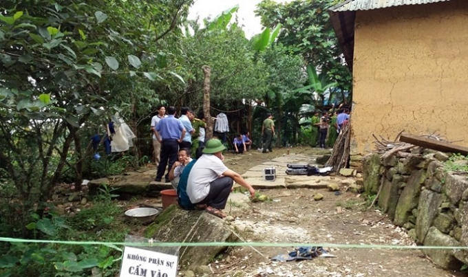 Hiện trường nơi xảy ra vụ án mạng nghiêm trọng.