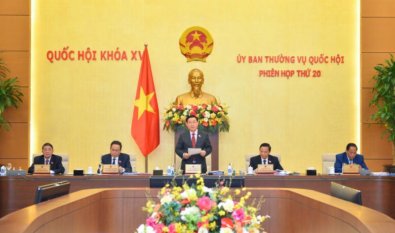 Chủ tịch Quốc hội Vương Đình Huệ phát biểu khai mạc Phiên họp thứ 20 của Ủy ban Thường vụ Quốc hội