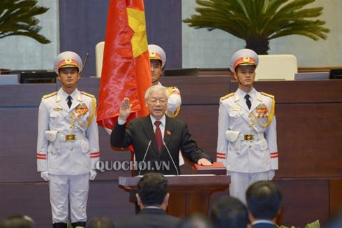 Tổng Bí thư Nguyễn Phú Trọng tuyên thệ nhậm chức Chủ tịch nước CHXHCN Việt Nam.