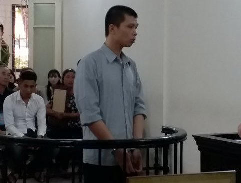 Bị cáo trong phiên tòa sơ thẩm.
