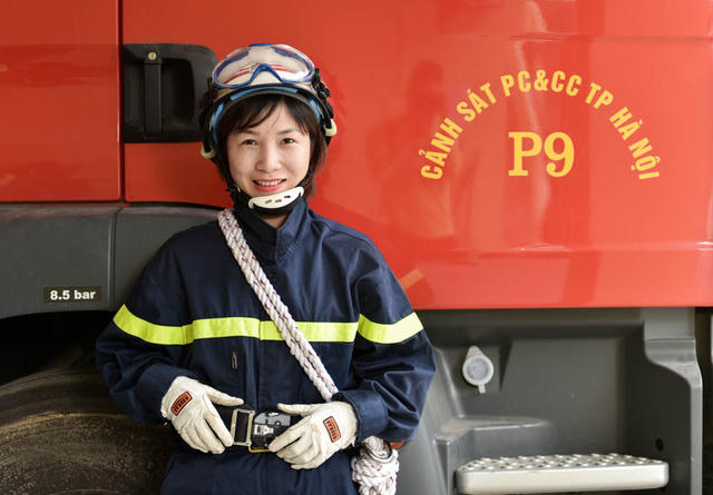 Đơn vị chị đang công tác được thành lập vào tháng 7/2017. Chị là cán bộ nữ duy nhất xung phong công tác tại Đội Cứu nạn cứu hộ dưới nước (Phòng Cứu nạn cứu hộ - Cảnh sát PCCC Hà Nội).