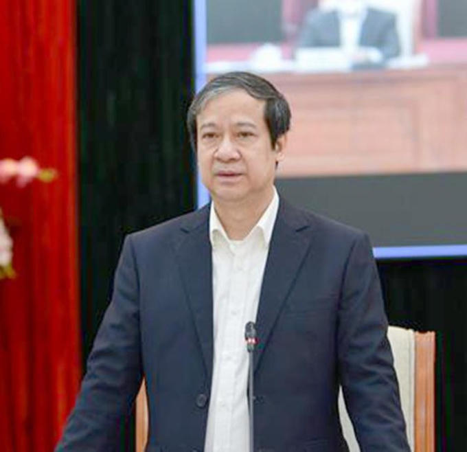 Bộ trưởng Bộ GD&ĐT Nguyễn Kim Sơn tại Hội thảo Tổ chức dạy học trực tiếp, đảm bảo an toàn phòng chống dịch trong các cơ sở giáo dục ngày 19/1.