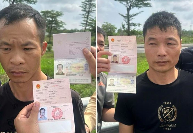 Hai đối tượng người nước ngoài tại thời điểm bị bắt giữ.