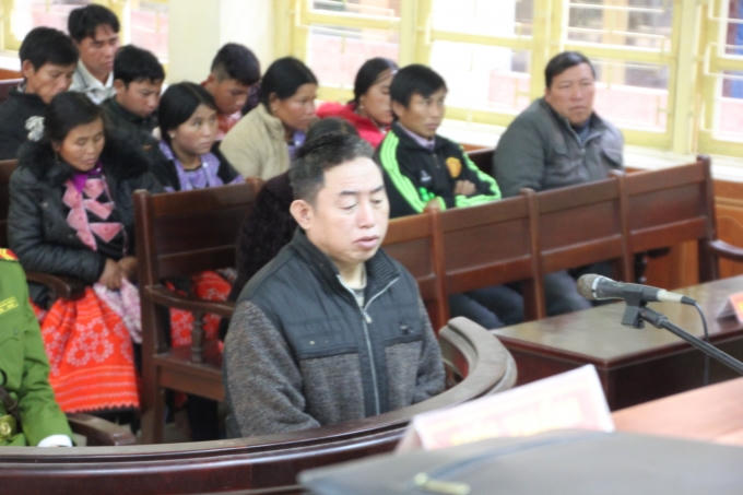Bị cáo Sồng A Páo tại phiên tòa xét xử.