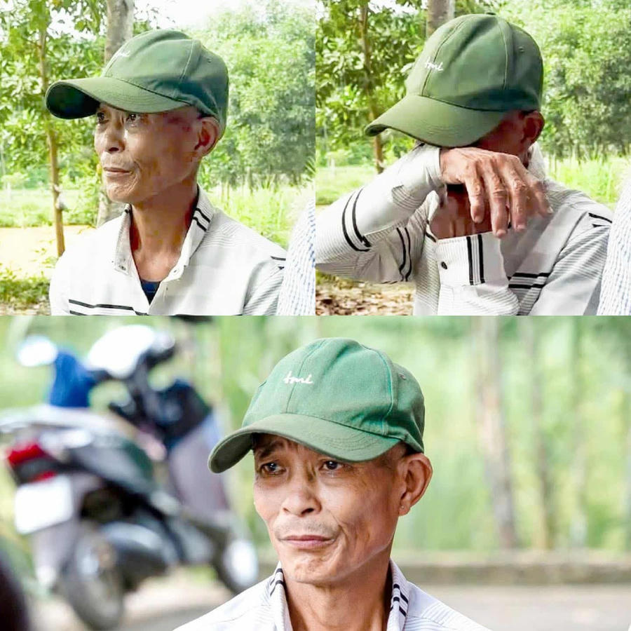 Người đàn ông bật khóc khi nhận hỗ trợ từ ban đọc Báo Pháp luật Việt Nam.