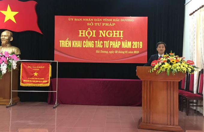 Thứ trưởng Bộ Tư pháp Nguyễn Khánh Ngọc ghi nhận, đánh giá cao và biểu dương những thành tích mà Sở Tư pháp Hải Dương đã đạt được.