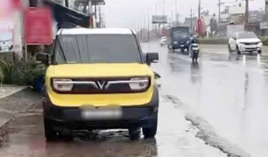 Xe ô tô điện dừng đỗ sai quy định.