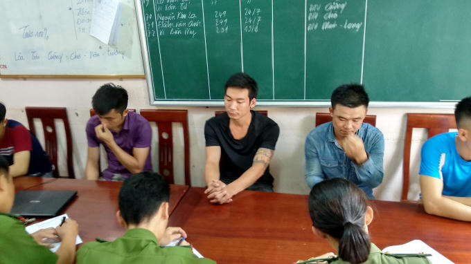 Các đối tượng tại cơ quan điều tra.