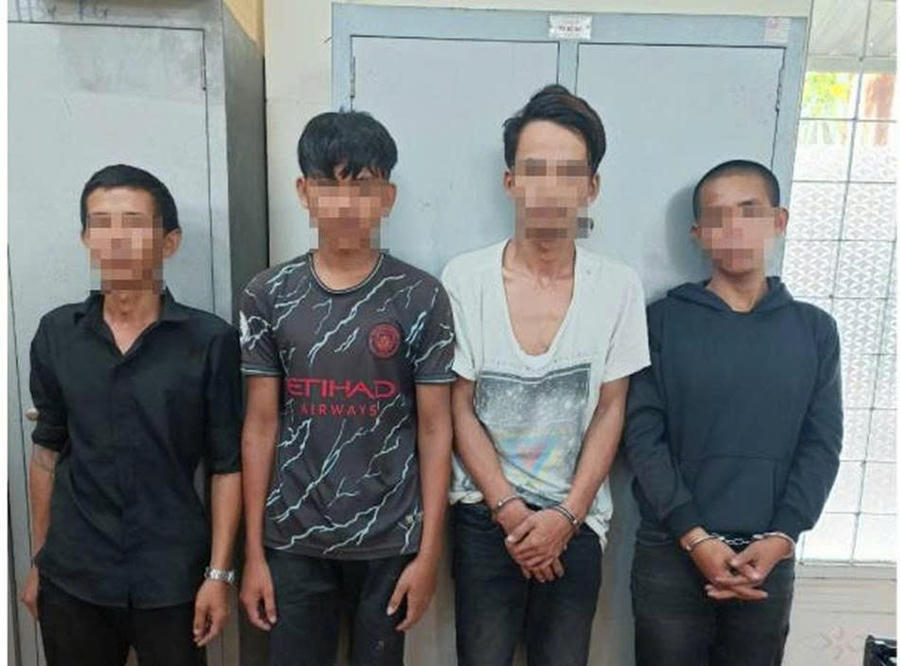Các đối tượng Tâm, Khanh, Kiệt, Khang (từ trái qua).