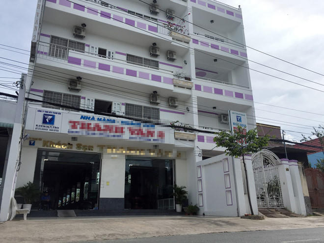 Khách sạn ở TP Tân An nơi vị Cục phó Cục kiểm soát hoạt động bảo vệ môi trường của Tổng cục Môi trường, Bộ Tài Nguyên và Môi trường ở và thông báo bị mất đồ.