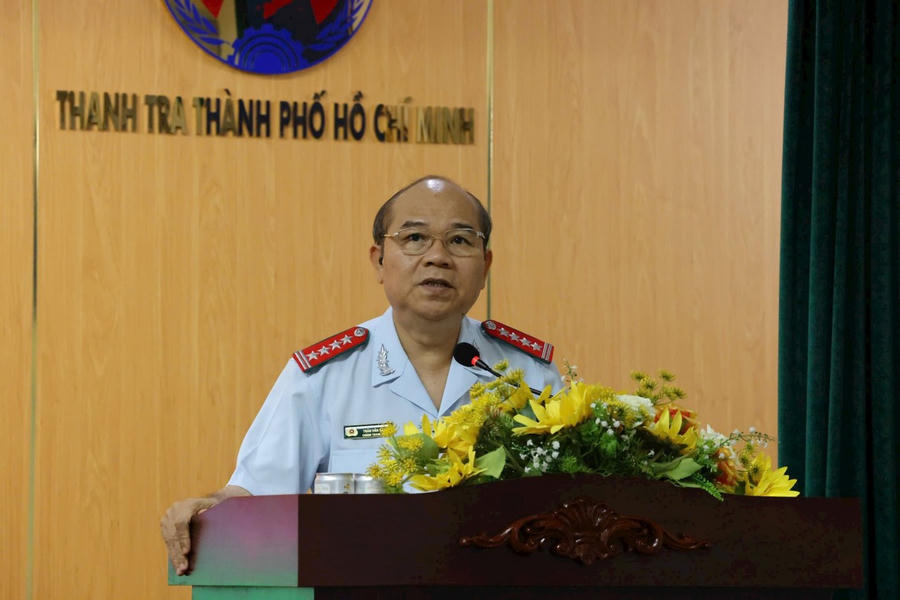 Chánh Thanh tra TP. HCM Trần Văn Bảy phát biểu tại hội nghị