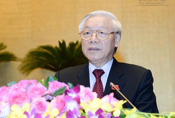 Tổng Bí thư Nguyễn Phú Trọng phát biểu ý kiến tại Quốc hội.