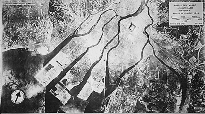 Hiroshima trước và sau khi bị ném bom.