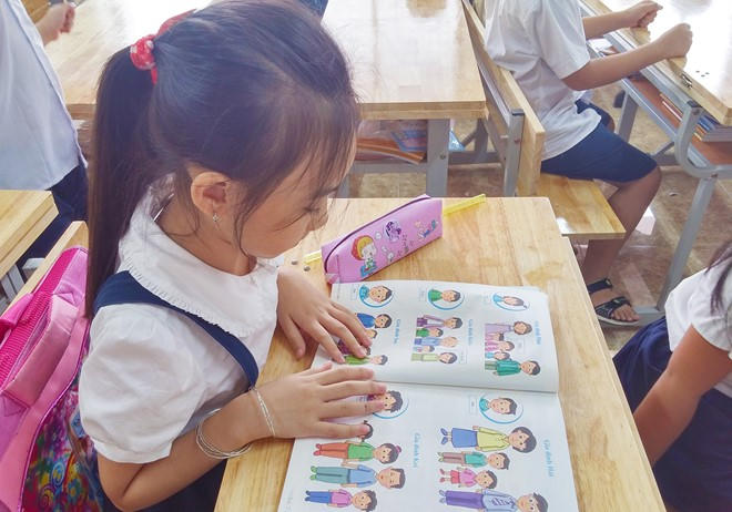 Tiếng Nhật được dạy thí điểm tại trường Tiểu học Chu Văn An (Hà Nội) từ tháng 9/2016. Ảnh: Nguyễn Sương.