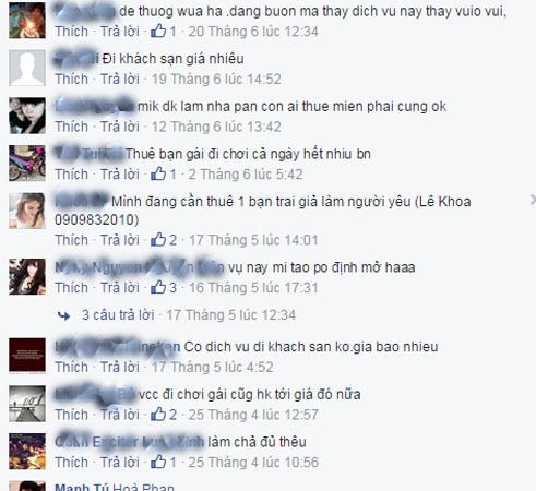 Hàng loạt các bình luận nổi chỉ chỉ sau mấy giây đăng quảng cáo