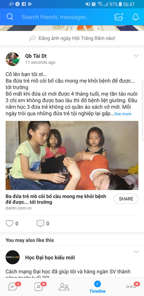 Người dùng đã có thể truy cập vào ứng dụng Zalo.