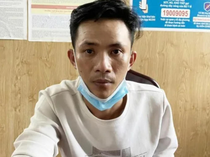 Đối tượng Bùi Quang Tuyến tại cơ quan công an. (Ảnh: CA TP Pleiku)