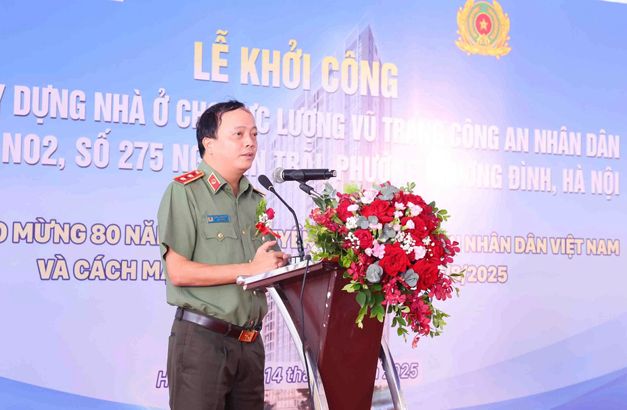 Thứ trưởng Đặng Hồng Đức phát biểu tại Lễ khởi công dự án.
