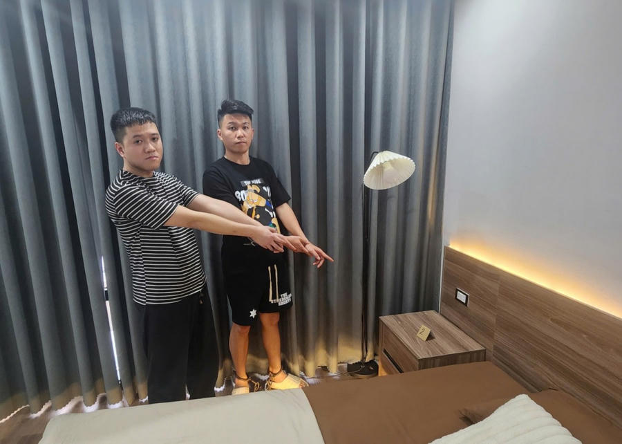 Căn hộ tại chung cư nơi 2 đối tượng tổ chức sử dụng trái phép chất ma túy.