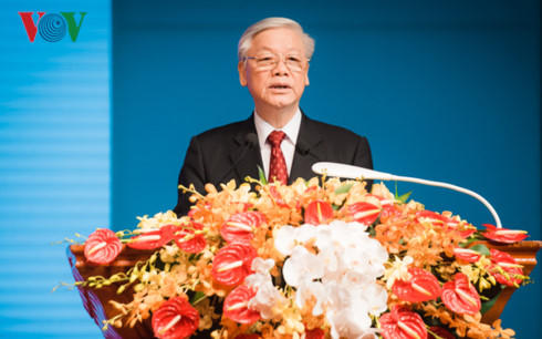 Tổng Bí thư Nguyễn Phú Trọng phát biểu tại buổi lễ.