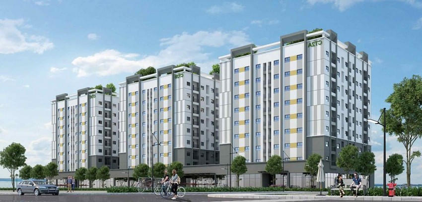 Phối cảnh dự án nhà ở xã hội thuộc dự án Khu nhà ở Đô thị Kim Hoa, huyện Mê Linh. (Ảnh: CDT)