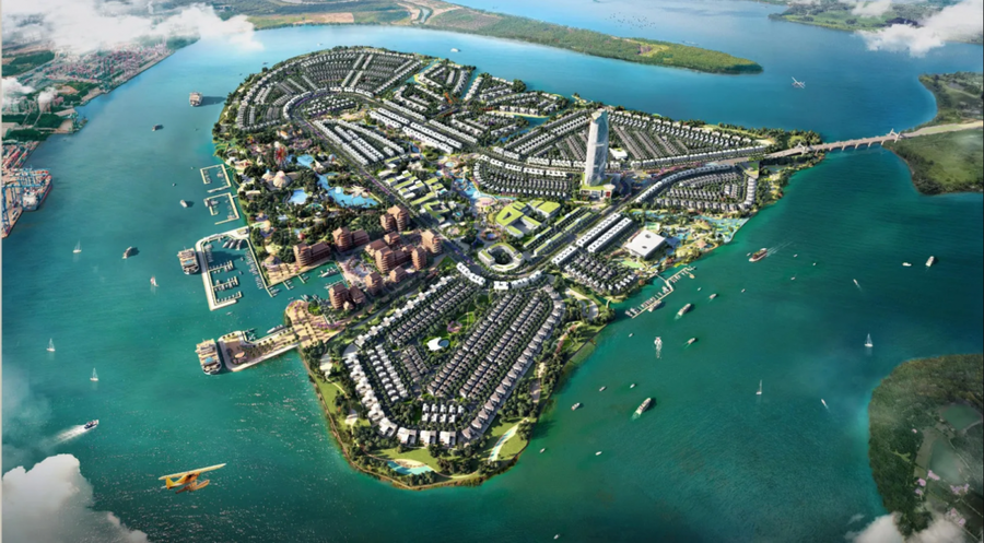 Phối cảnh Khu đô thị du lịch Nhơn Phước hay còn gọi là đảo ngọc Nhơn Phước tại Cù Lao Ông Cồn, xã Đại Phước, huyện Nhơn Trạch, tỉnh Đồng Nai