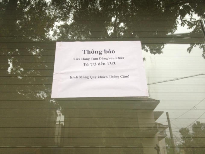 Trước nghi án buôn lậu kim cương, cửa hàng vàng Phú Cường thông báo tạm nghỉ để "sửa chữa" (Ảnh Thanh Huyền)